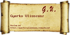 Gyerko Ulisszesz névjegykártya
